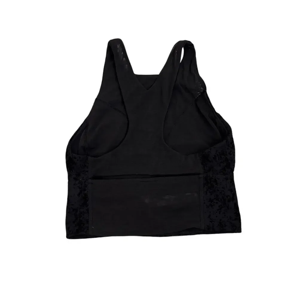 LuLuLemon The Lab Black Crop Tank Built in Bra Tank Top Size Women's 4
